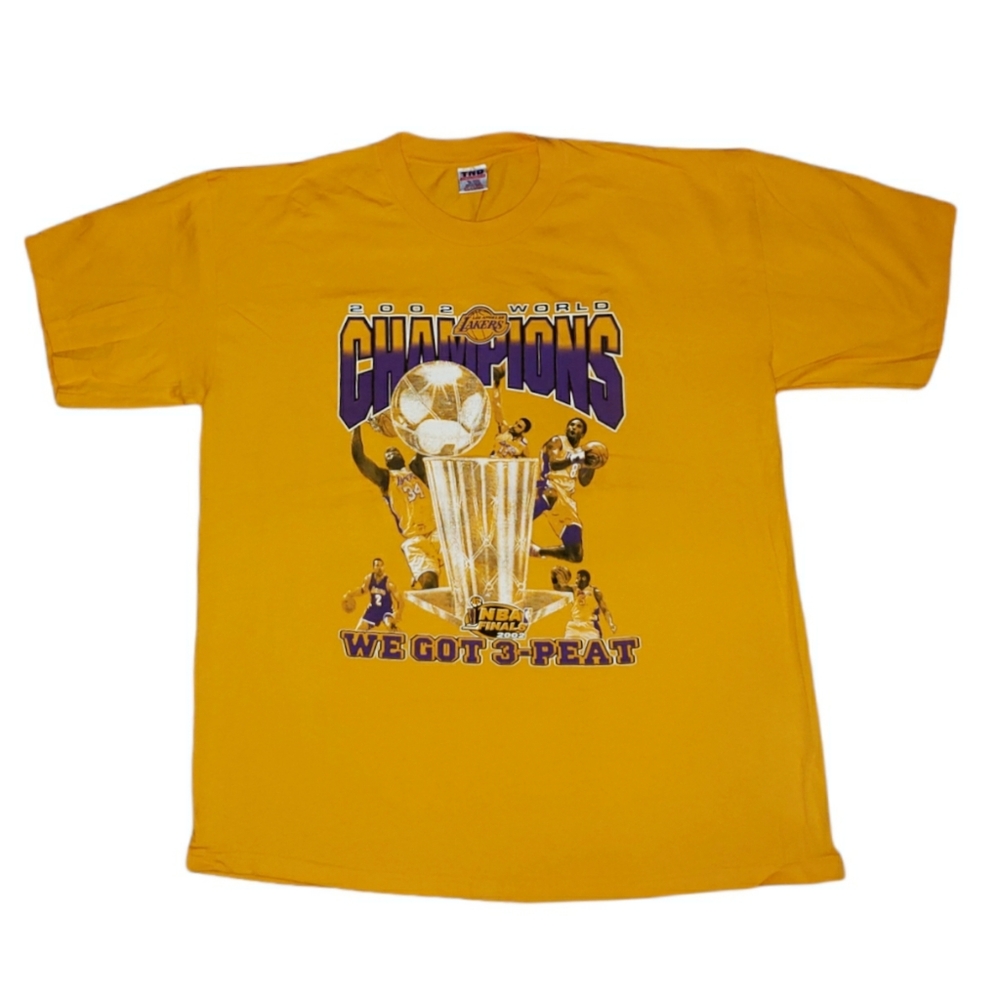 VTG Rare 2002 World Champions Los Angeles Lakers NBA Finals Three Peat Feaver 2X - Picture 4 of 14